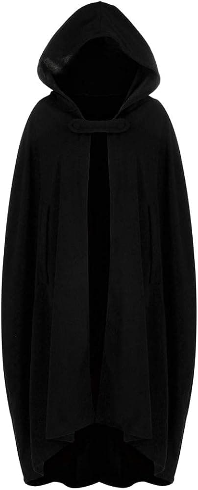 Gothic Hooded Open Front Cardigan for Women Long Poncho Cape Coat Solid Color Outwear Cloak Trench Jackets Cool Outfits