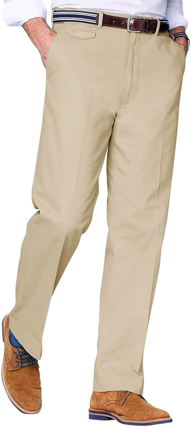 Pegasus | Mens | Cotton Chino Discreet Side Elasticated Stretch Waistband Trouser Pants |
