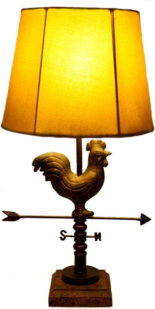 River of Goods 13803 29" Outdoor/Indoor Waterproof Weathervane Rooster Table Lamp