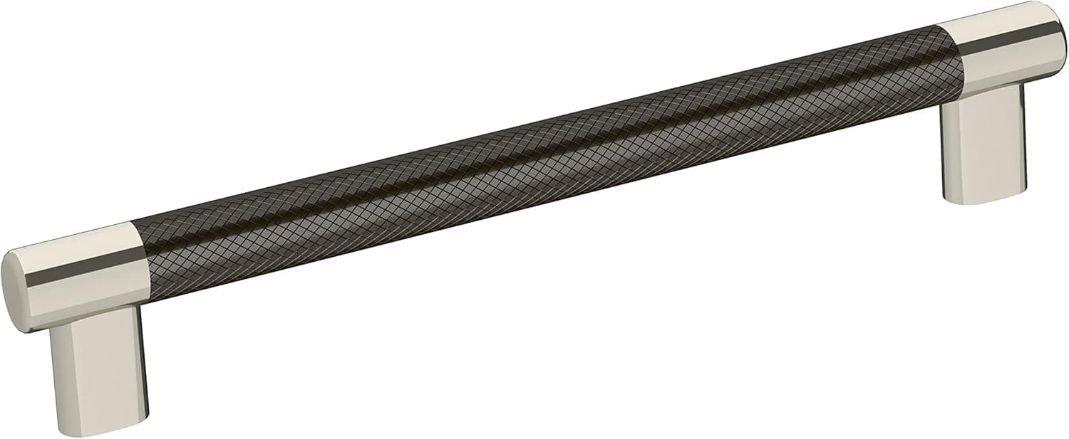 Amerock BP36562PNGM Esquire Cabinet Pull, 8 in (203 mm) Center-to-Center, Polished Nickel/Gunmetal