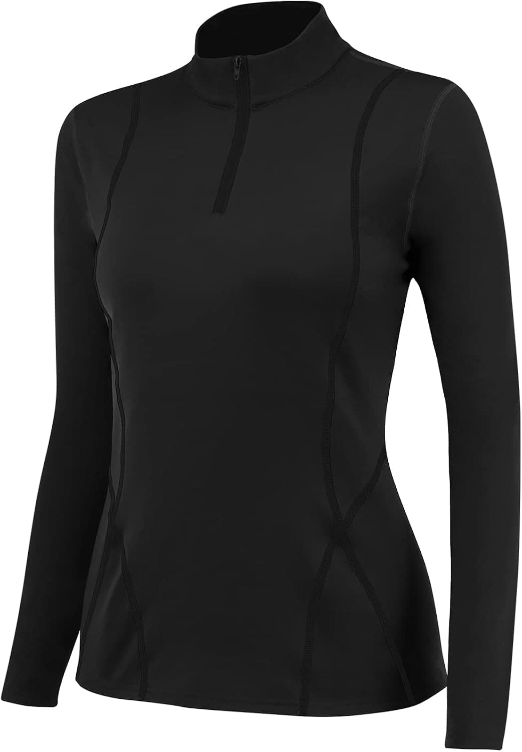Women's Fleece Long Sleeve Workout Tops 1/4 Zip Pullover Running Shirts