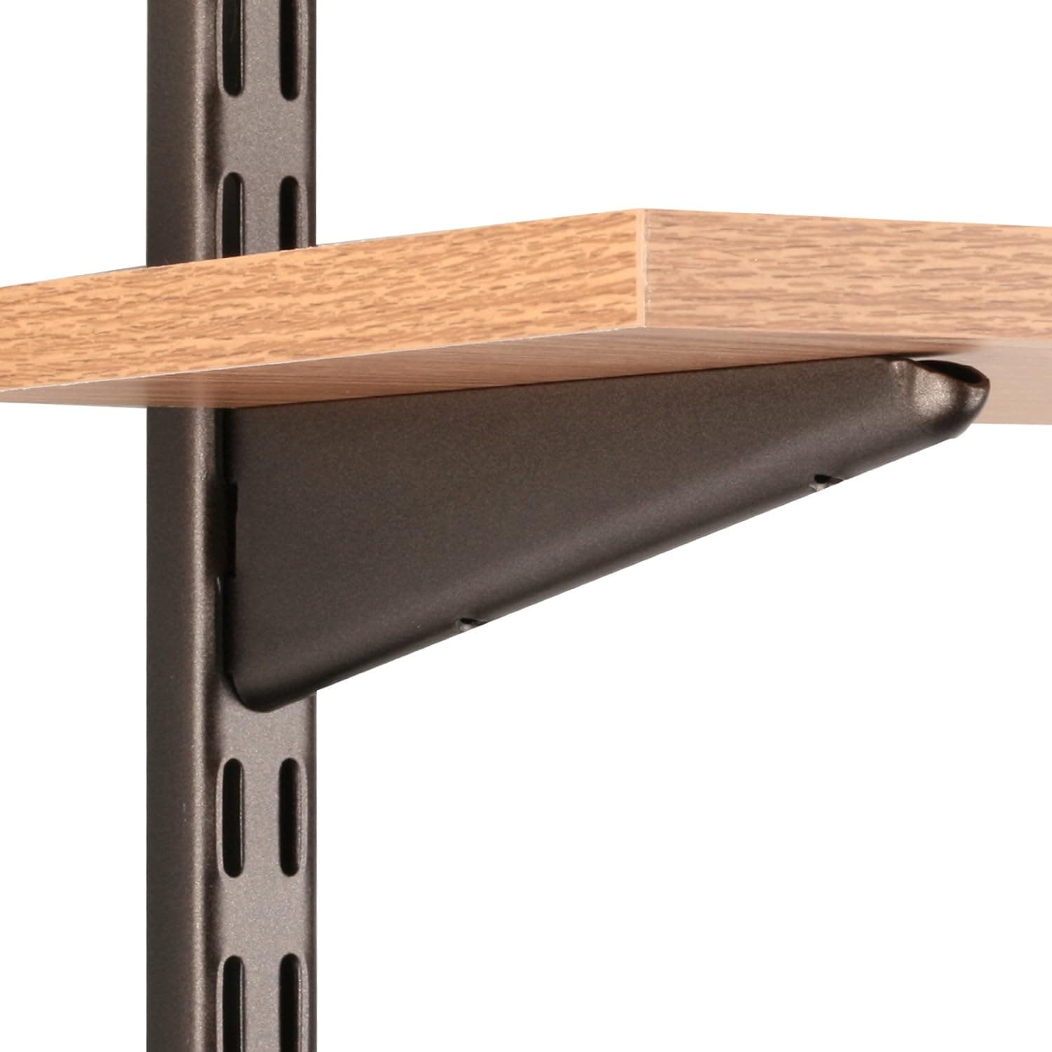 Knape & Vogt John Sterling Dual Trak Adjustable Wood Shelf Bracket, 7-Inch, Bronze, 0122-7BRZ, 7 Inch