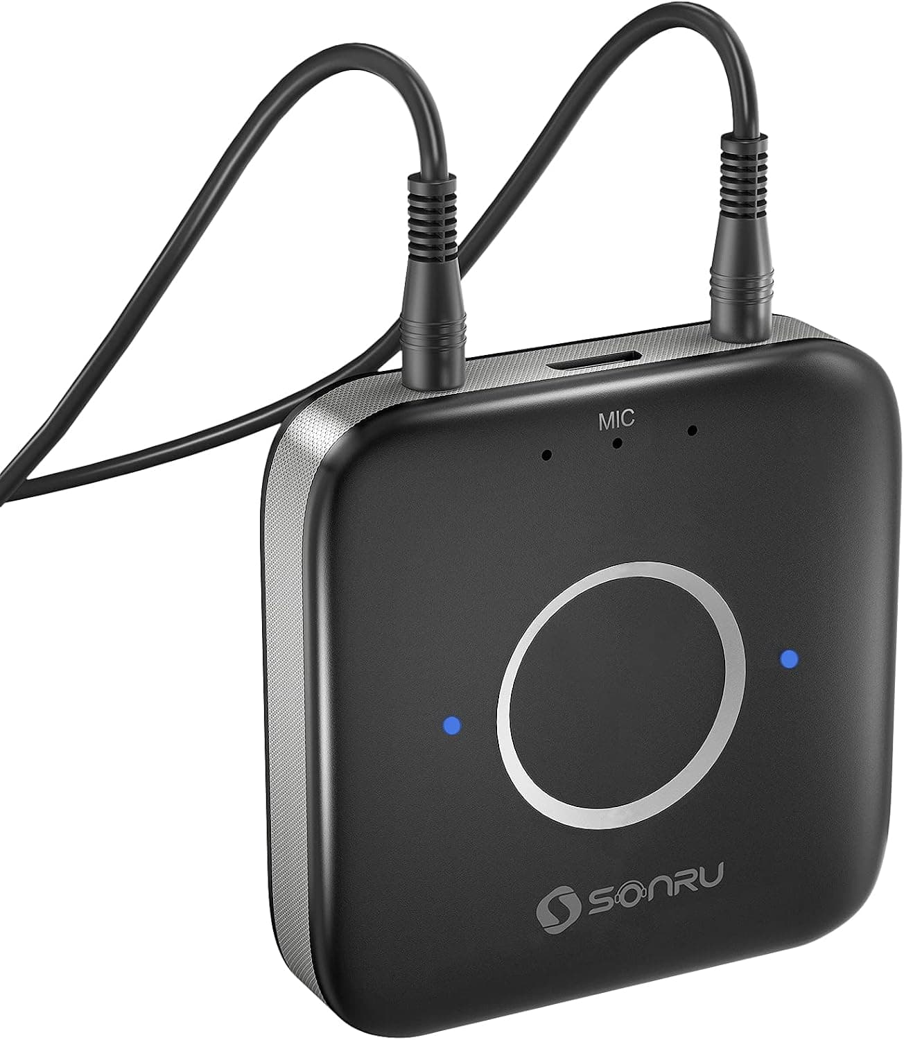 SONRU Bluetooth 5.0 Receiver, Bluetooth Aux Adapter for Car Wireless Audio Receiver with 3.5mm AUX RCA Cable, Noise Cancellation, Dual AUX Outputs for Home Stereos Music Streaming Sound System