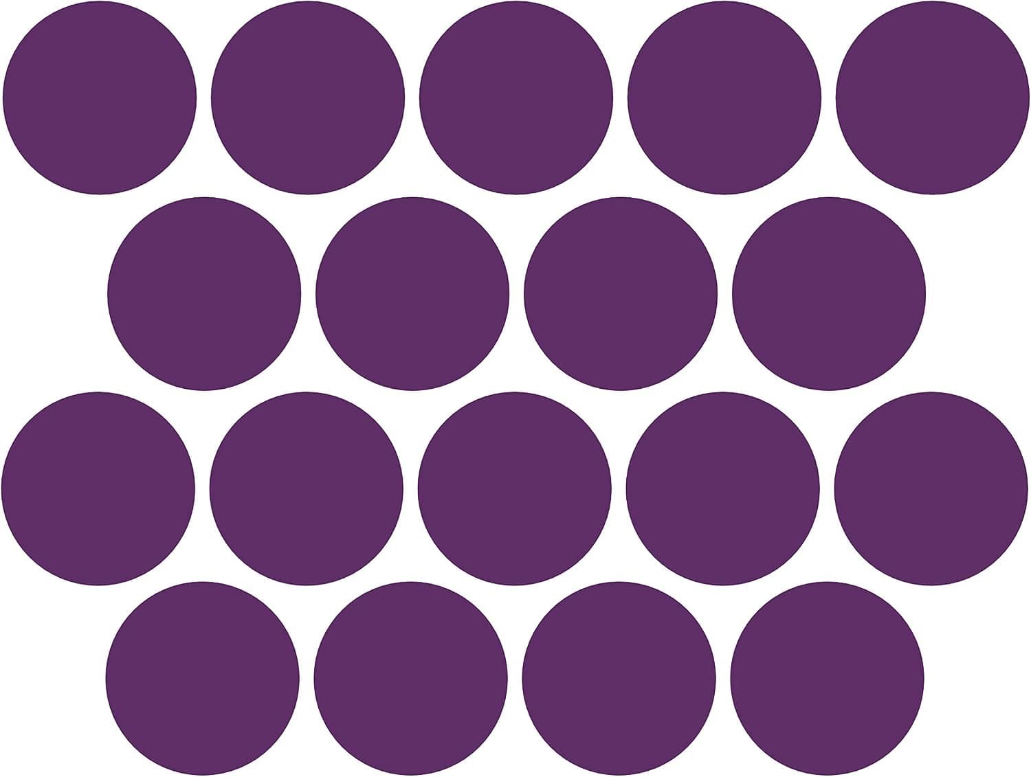 LiteMark Durable Gloss Finish Purple 3.5 Inch Medium Dot Decal Vinyl Stickers | Great for Floors, Ceilings, Walls, and Most Smooth Surfaces | Pack of 18 Dots