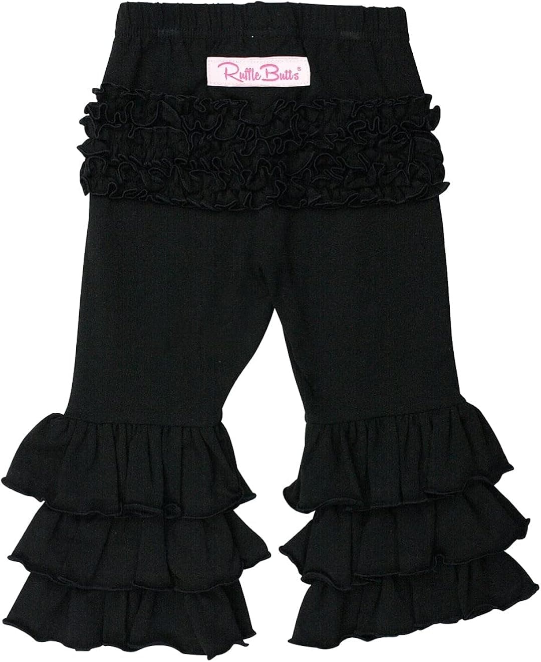 RuffleButts® Baby/Toddler Girls Stretchy Flare Pants w/Ruffles