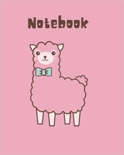 Notebook, composition book, college ruled, 120 pages, Kawaii Lama
