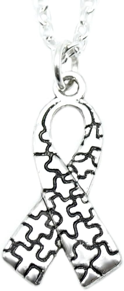 Autism Awareness Silver Charm Necklace