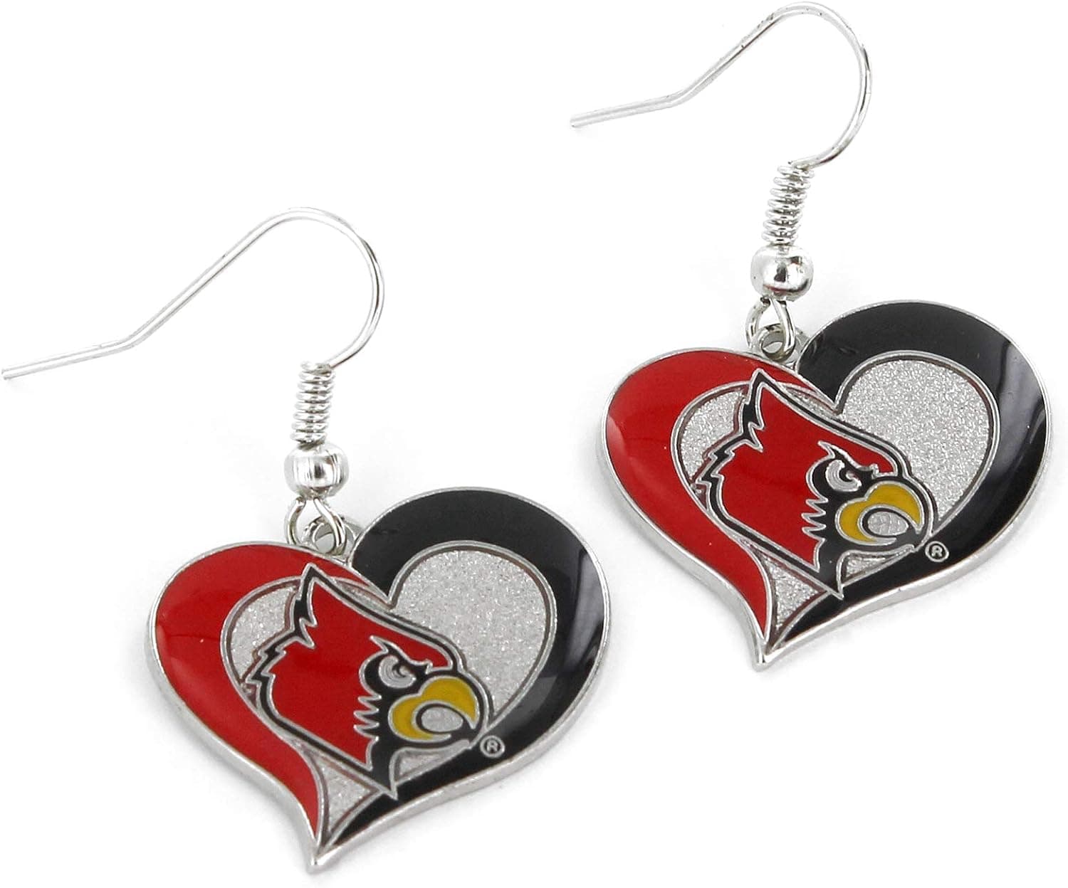 aminco NCAA womens Swirl Heart Earrings