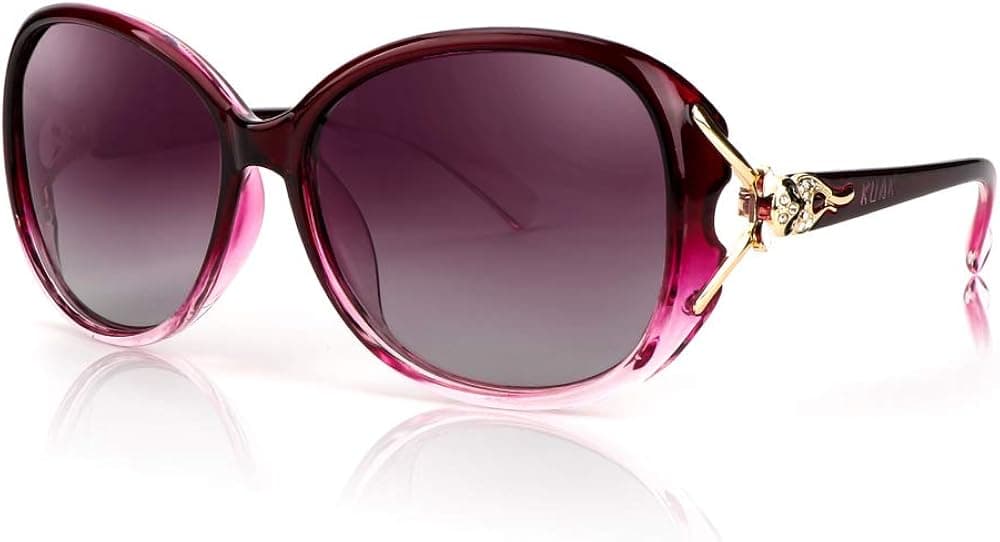 KUAK Oversized Sunglasses for Women, HD Polarized Lenses 100% UV400 Protection Classic Fashion Retro Eyewear