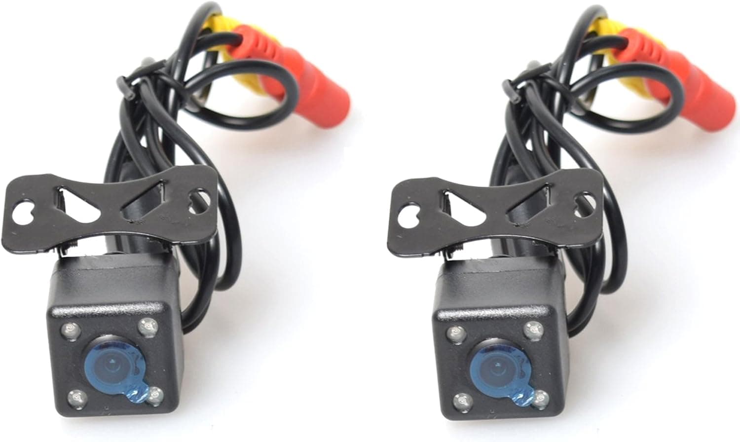 Car Auto Side View Camera IR Night Vision Side Mirror Screw Mount Camera, Mirror Image w/o Grid Lines - Pack of 2