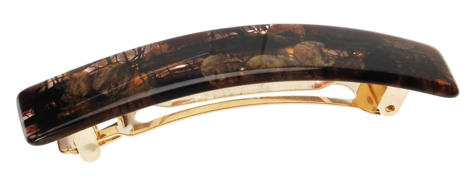 France Luxe Classic Rectangle Barrette - Eco Brown