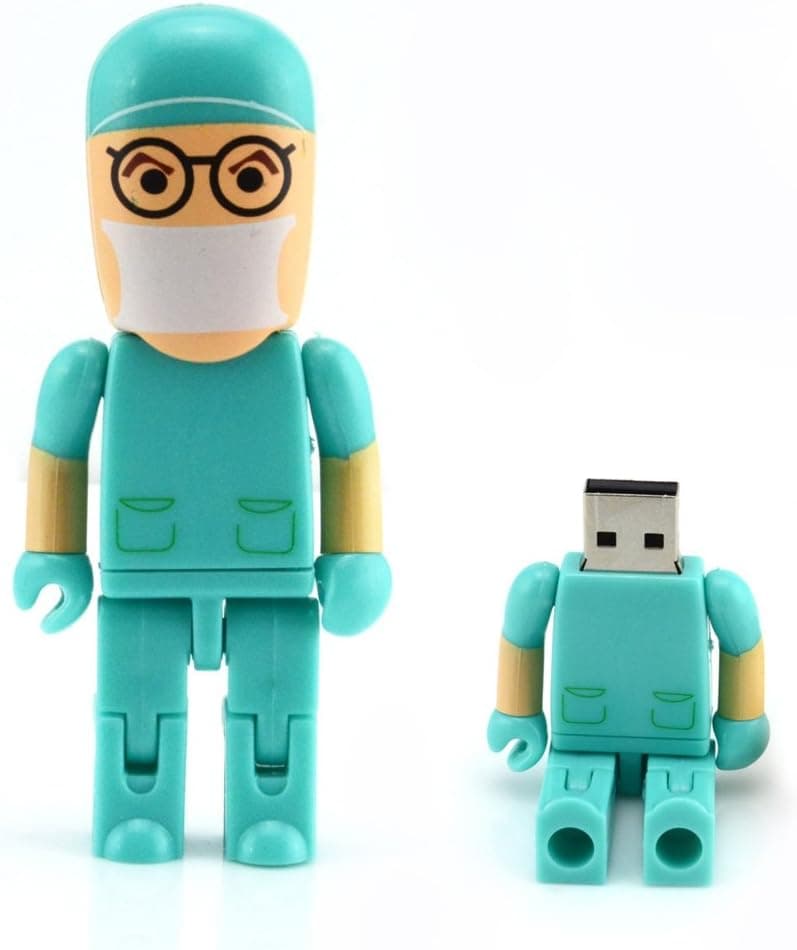 Cartoon Robot Doctor Shaped 32GB USB Flash Drive (Green)