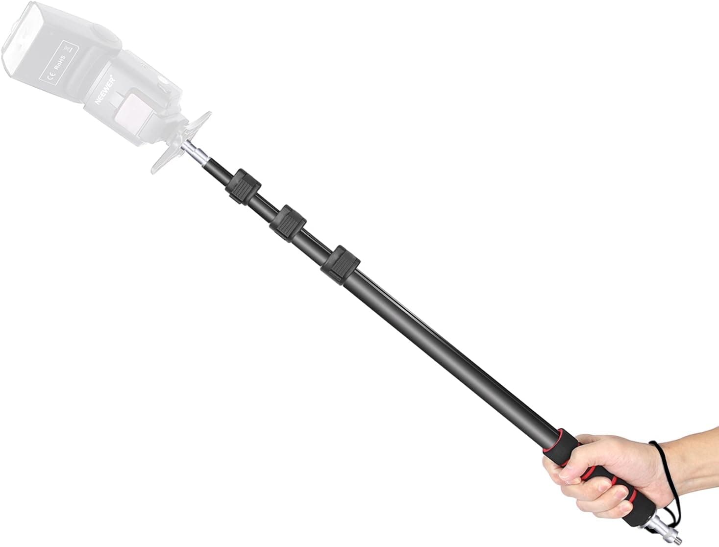 Neewer 22.4-63"/57-160cm Portable Four Sections Stretchable Light Boom Pole Stick 1/4" Male Thread for Digital Camera, LED Light and Flash, Nikon, Canon, Yong Nuo, and Neewer Studio Flash