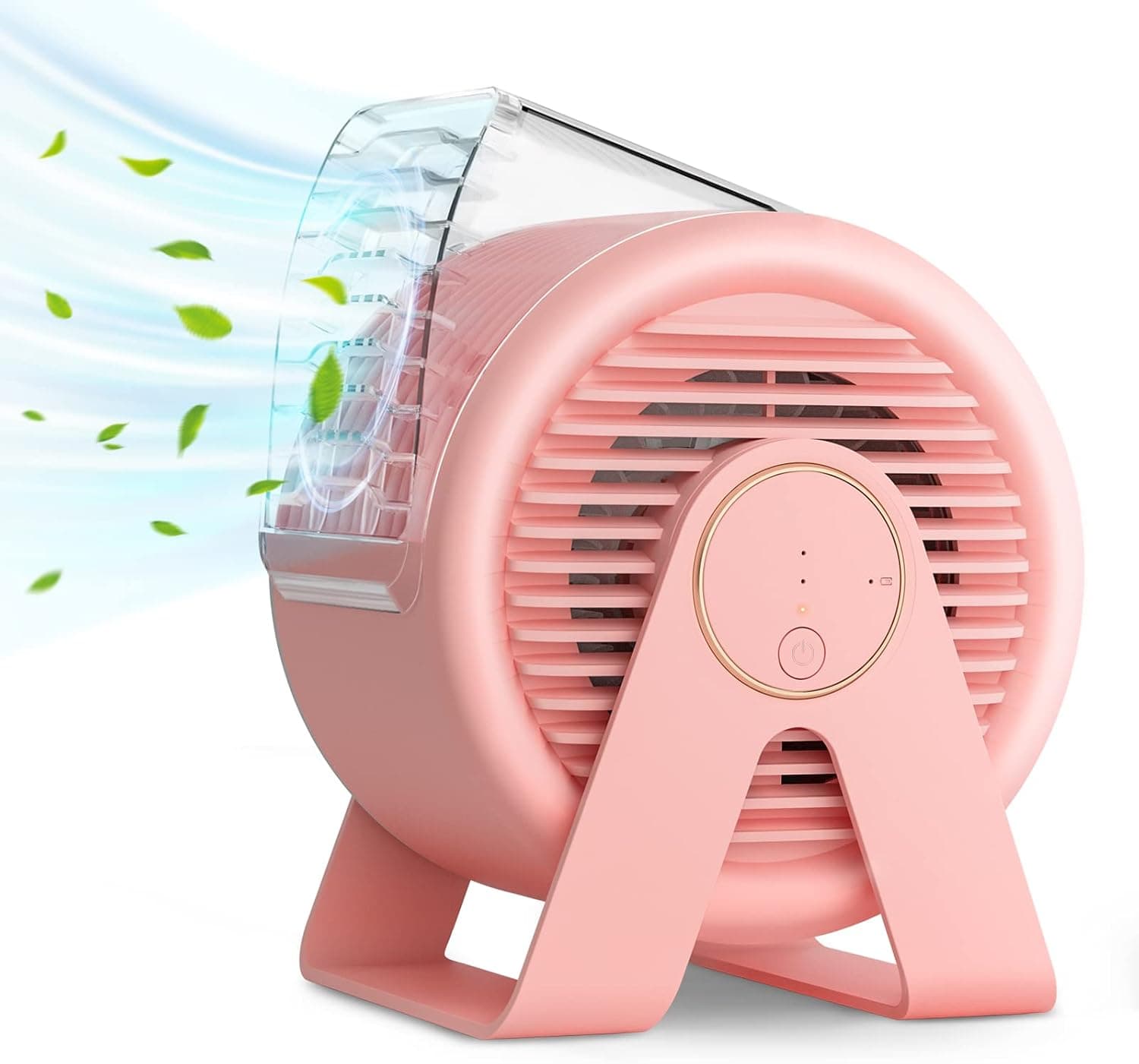 Misby Portable Rechargeable Fan, 5.5 Inch Small Personal Desktop Table Fan with 3 Speeds Strong Wind, 60°Rotation, Button Control Quiet Operation Usb Desk Fan for Home Office Car Outdoor Travel, Pink