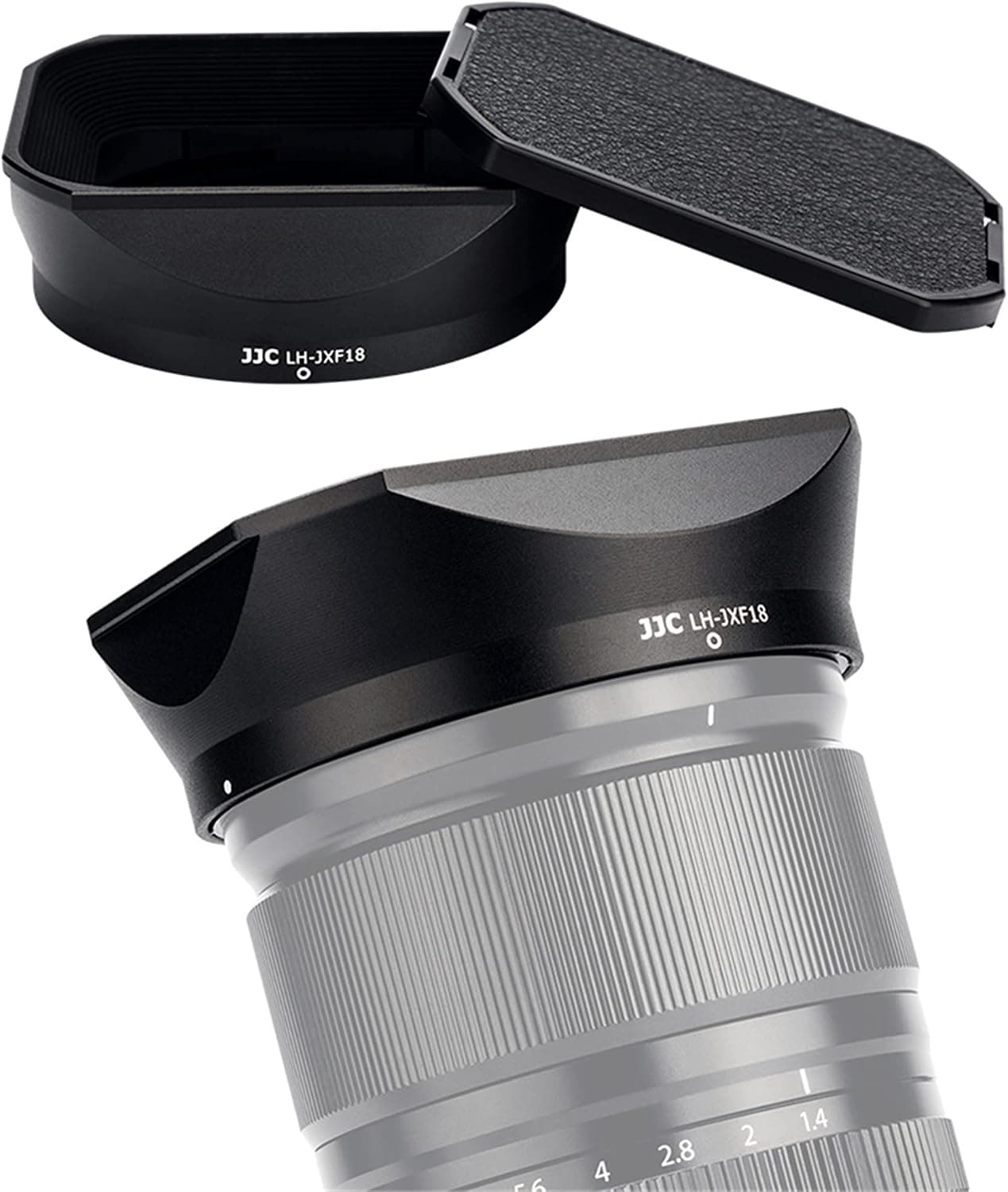 Square Metal Camera Lens Hood Cover Shade Protector with Hood Cap Replace Fuji LH-XF18 for Fujifilm Fujinon XF 18mm f/1.4 R LM WR Lens on Camera X-T4 X-T3 X-T2 X-T30 X-S10 X-Pro3 X-Pro2 X-E4 X-E3