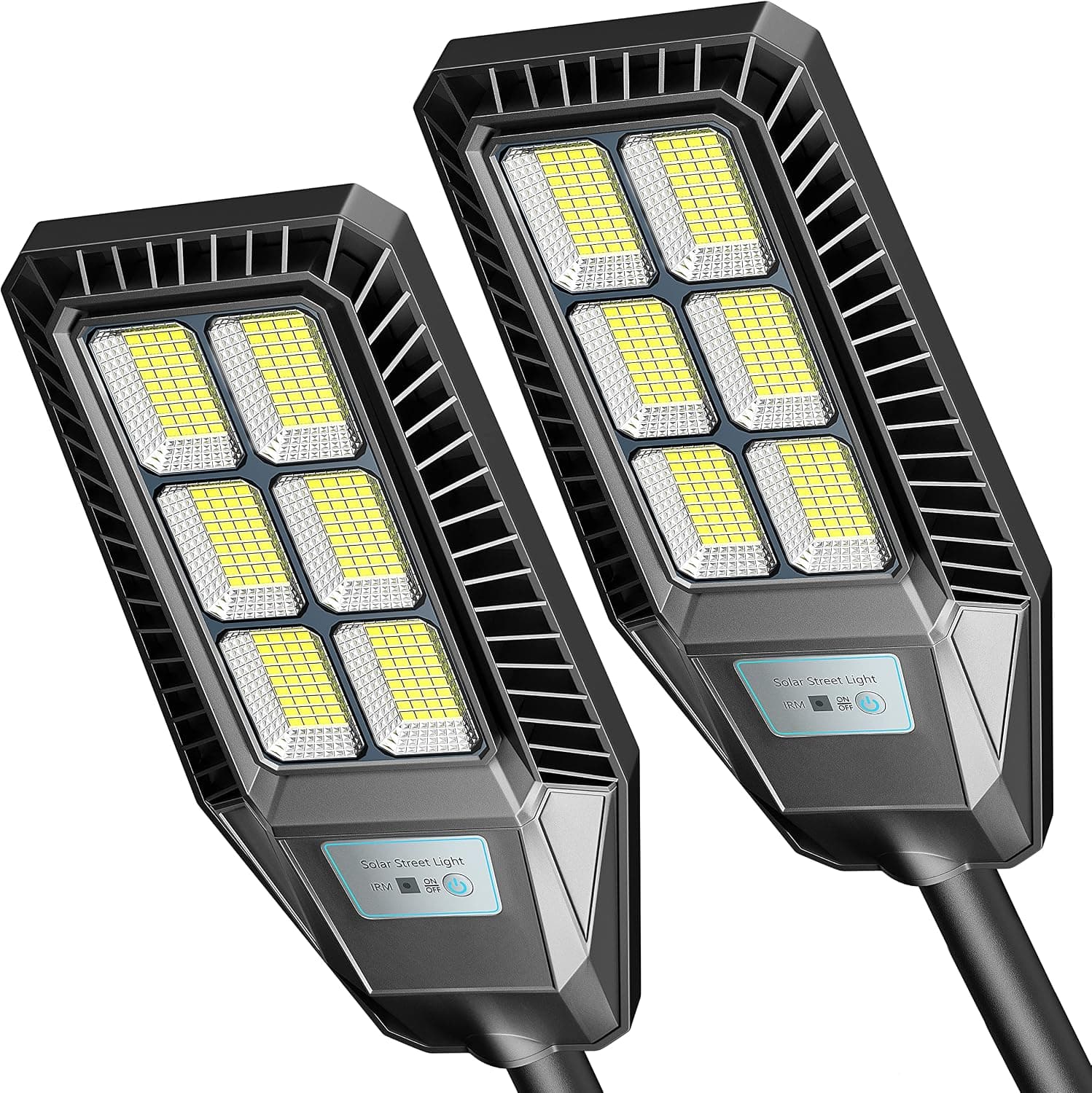 TENKOO LED Solar Street Light Outdoor 2 Pack 25000LM 300W Motion Sensor Lamp Waterproof IP66 Security Powered for Dusk Dawn Court and Parking Lot Solares Flood Lights Commercial Streetlight