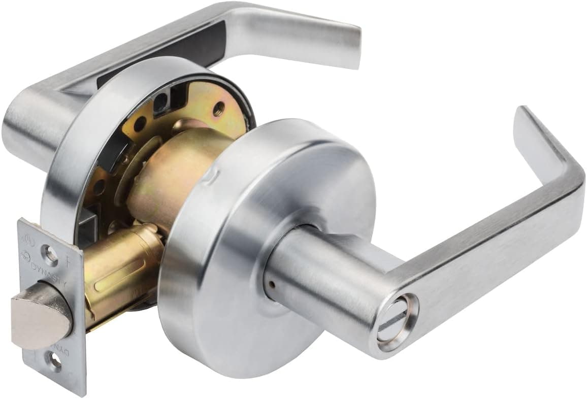Dynasty Hardware AUG-20-26D Grade 2 Commercial Duty Privacy Lever Door Lock, ADA, Satin Chrome Finish
