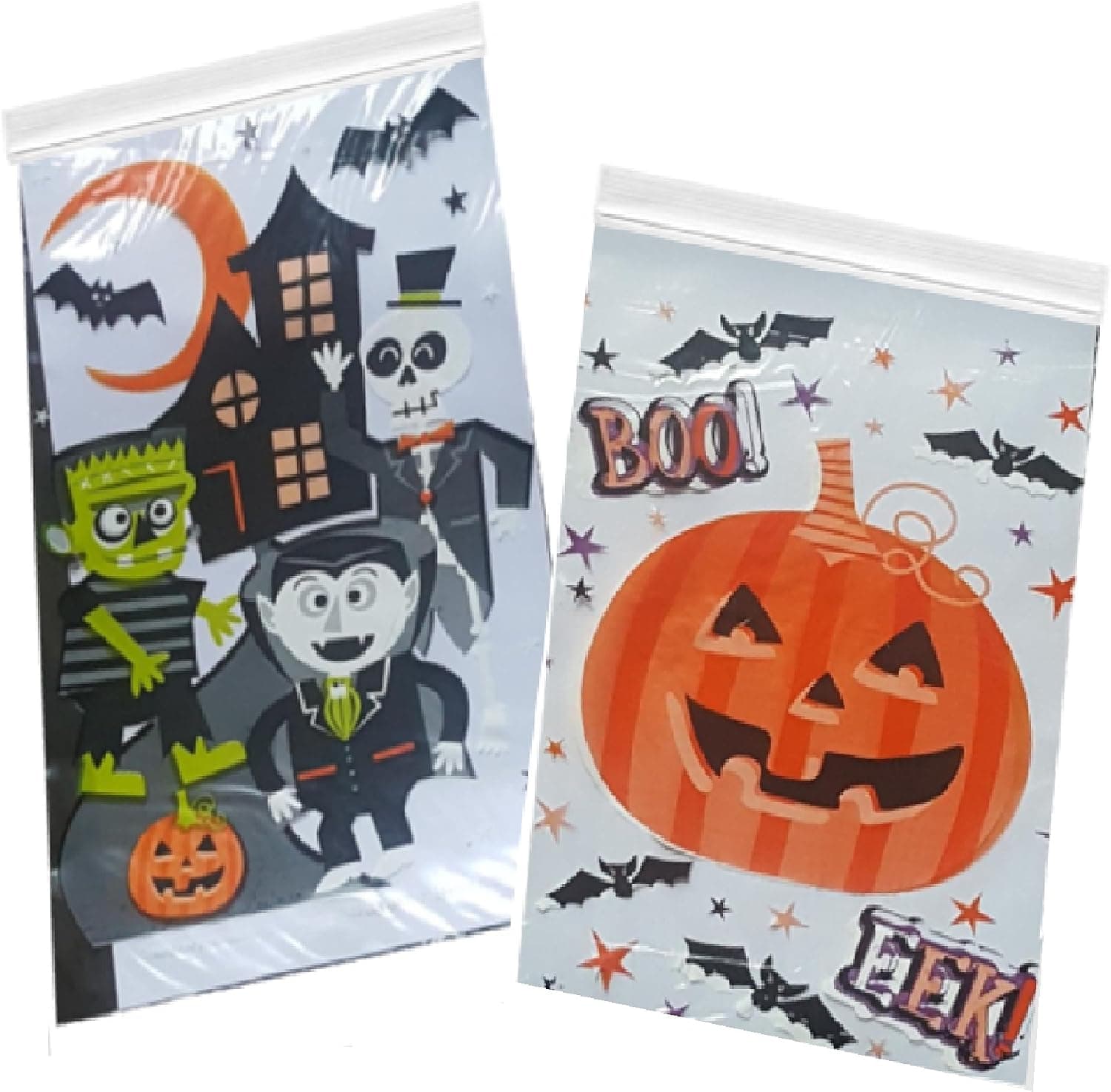 Halloween Candy Bags - 80 Count Zipper Seal Trick or Treat Favors