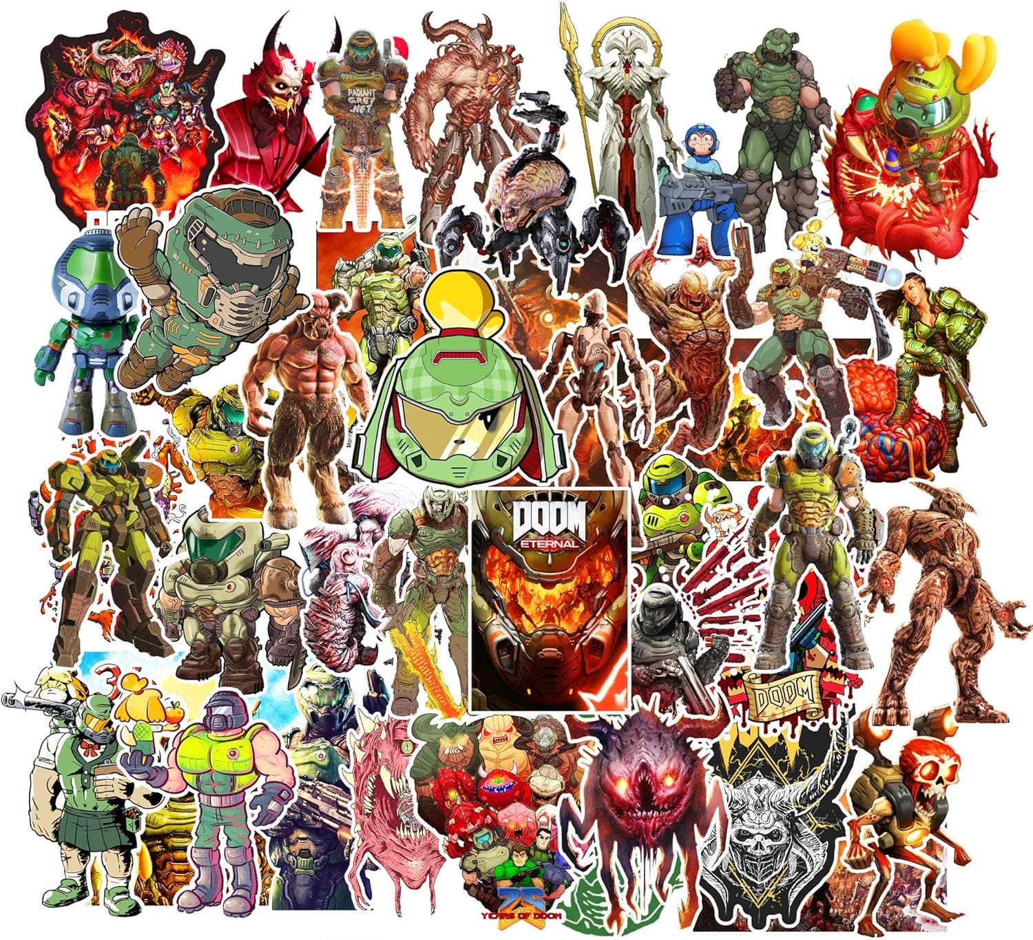 Kilmila Doom：Eternal Stickers(50PCS Large Size) Gifts Merch Do-om Eternal Games Vinyl Stickers for Skateboard Guitar Laptop Luggage Teens Girls