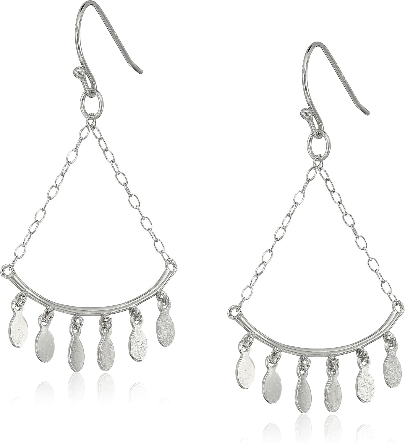 Amazon Collection Sterling Silver Teardrop Chandelier Dangle Earrings