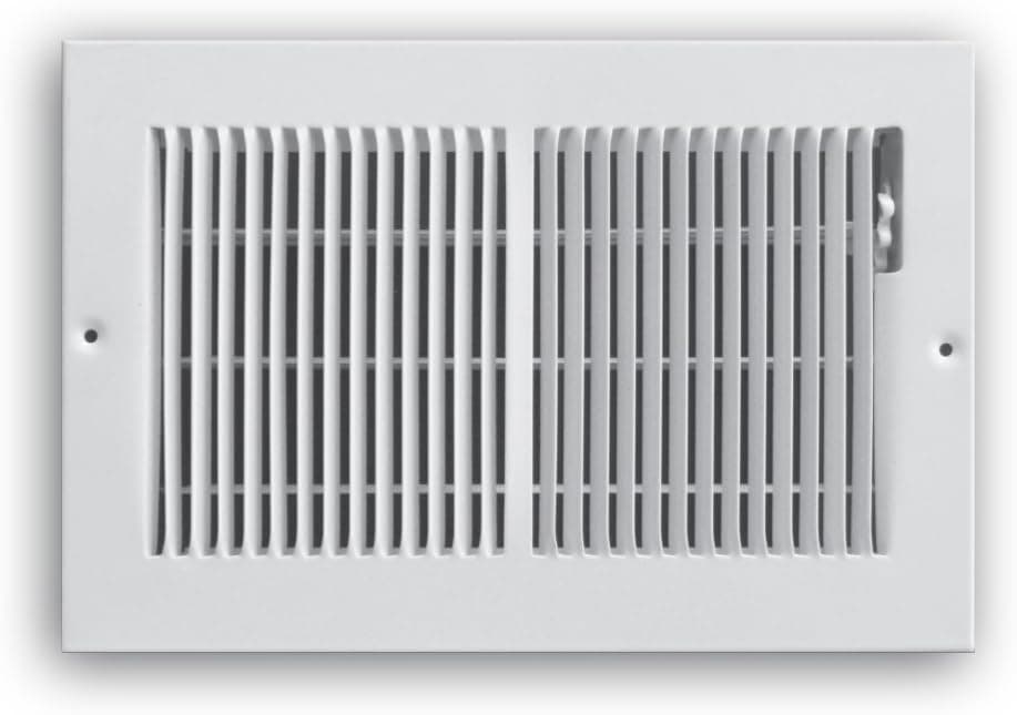 Truaire C123M 10X06(Duct Opening Measurements) 3/4-Inch Margin Turnback 1/3-Inch Fin Spaced Floor Supply Grille 10-Inch by 6-Inch Floor Baseboard Register, White