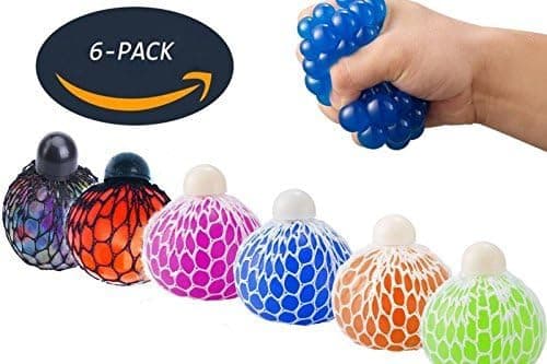 XLXL Mesh Squishy Ball Squeeze Grape Ball Relieve Pressure Ball，6PCS