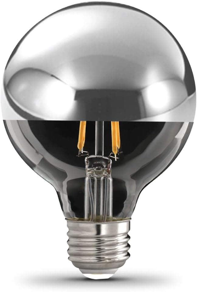 Feit Electric G2540/CHR/827/FIL/4 40 W EQ G25 DM Specialty Decor LED Light Bulb, 4-Pack