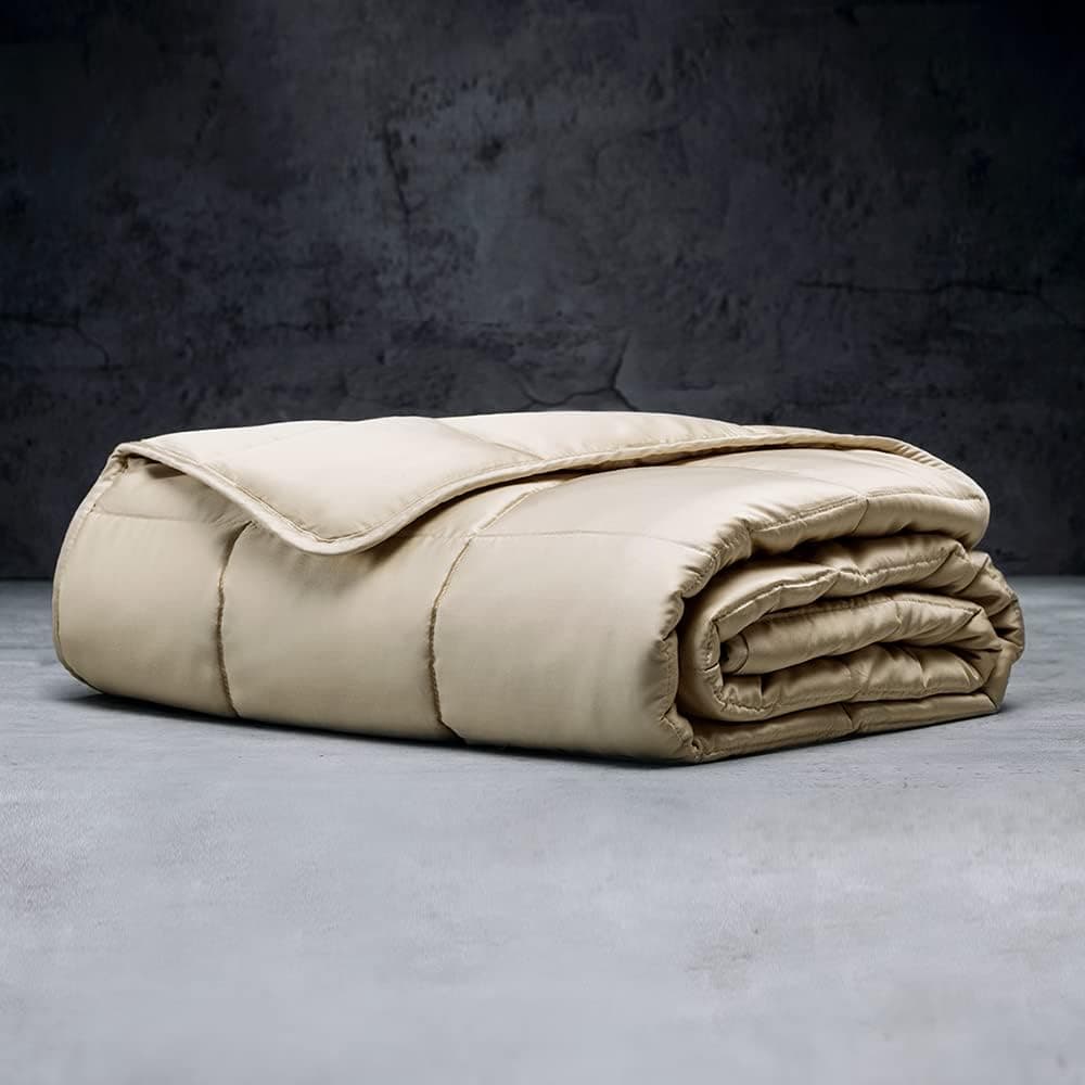 LUXOME Cooling Weighted Blanket for Adults with Integrated 300TC Lyocell from Bamboo Cover | 18 lbs | 60"x80" | Queen Size