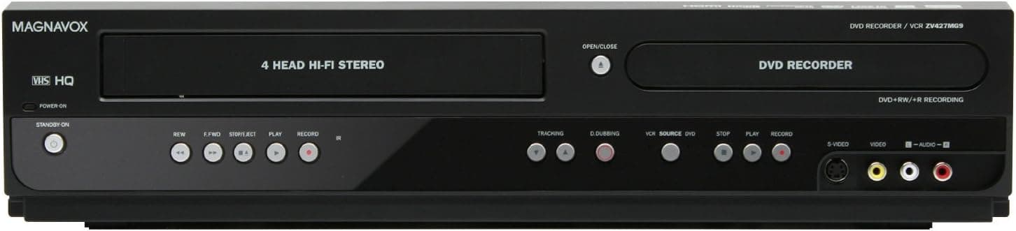 Magnavox ZV457MG9 Dual Deck DVD/VCR Recorder,Black