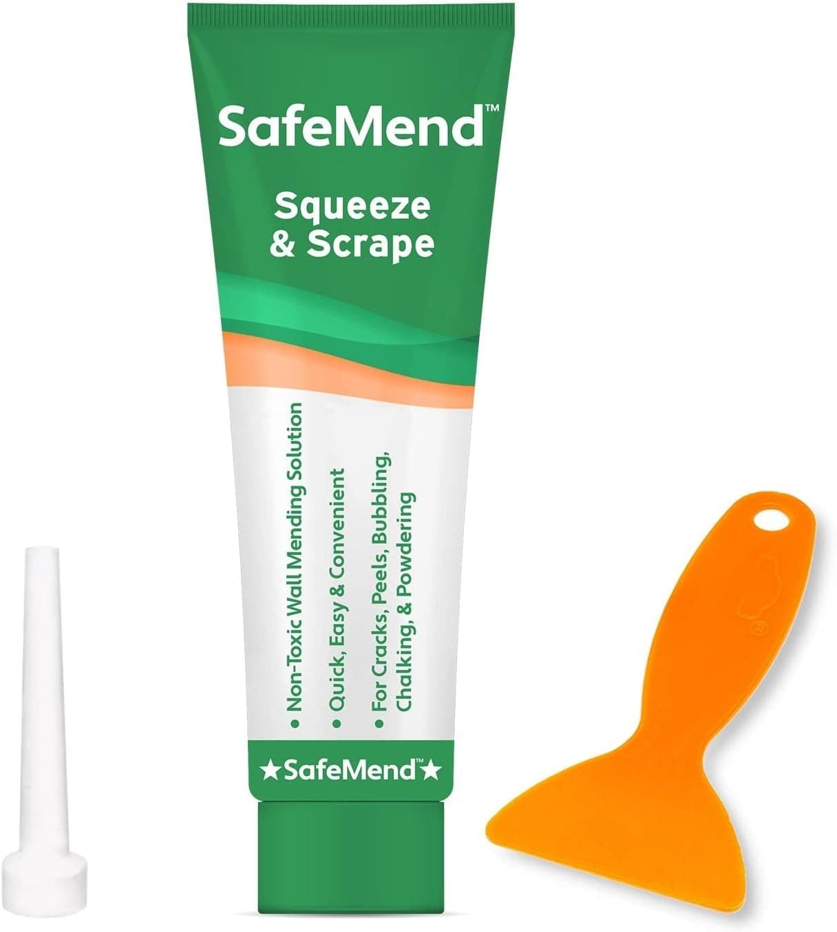 Safemend Wall Repair, Spackle and Drywall Repair Kit, Safemend Wall Mending Agent with Scraper, White