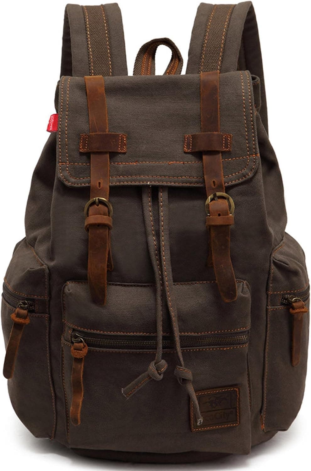 EcoCity Vintage Canvas Backpack Rucksack Casual Daypacks Bookbags