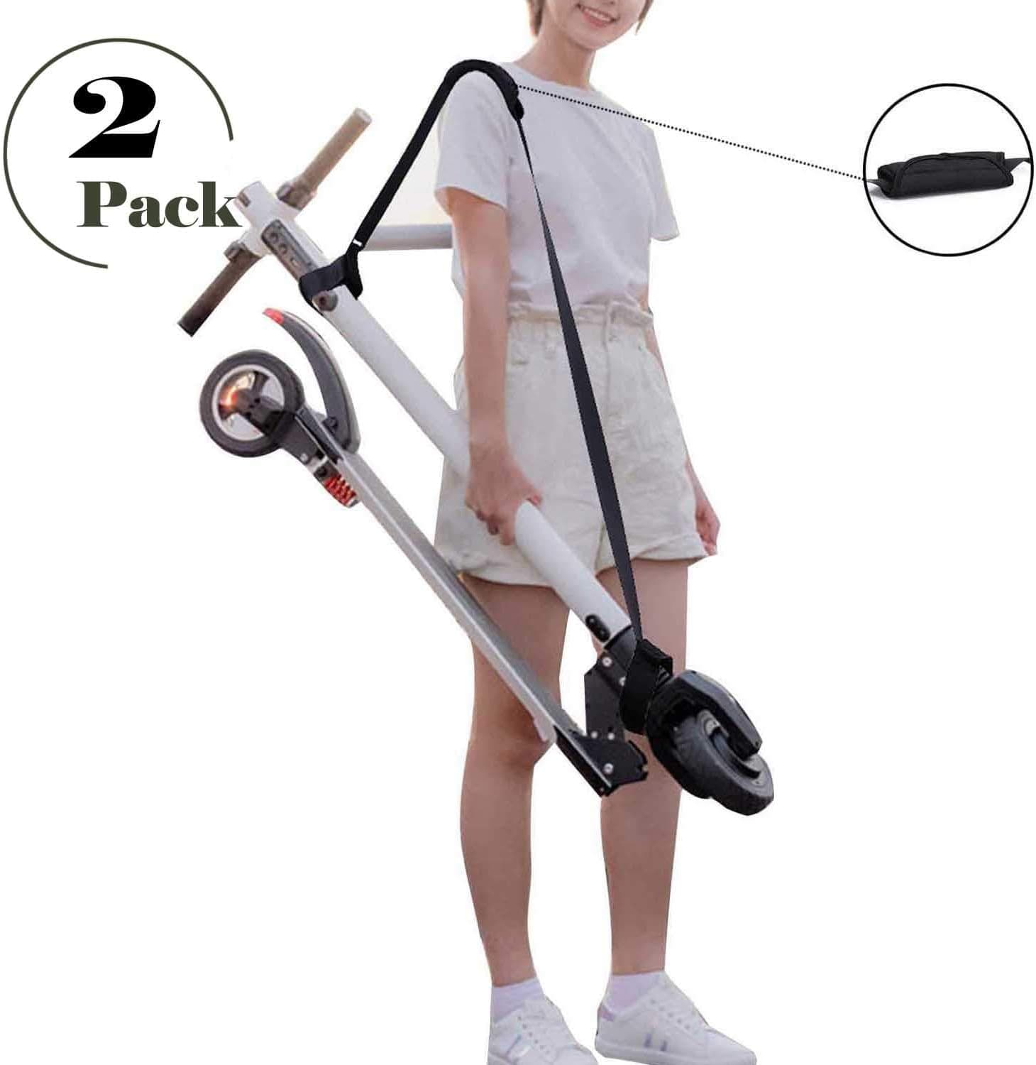 XJunion 2 Pack Adjustable Kick Scooter Shoulder Strap Kick Scooter Carrying Strap - No Further Damage to Your Back! （No Scooter）