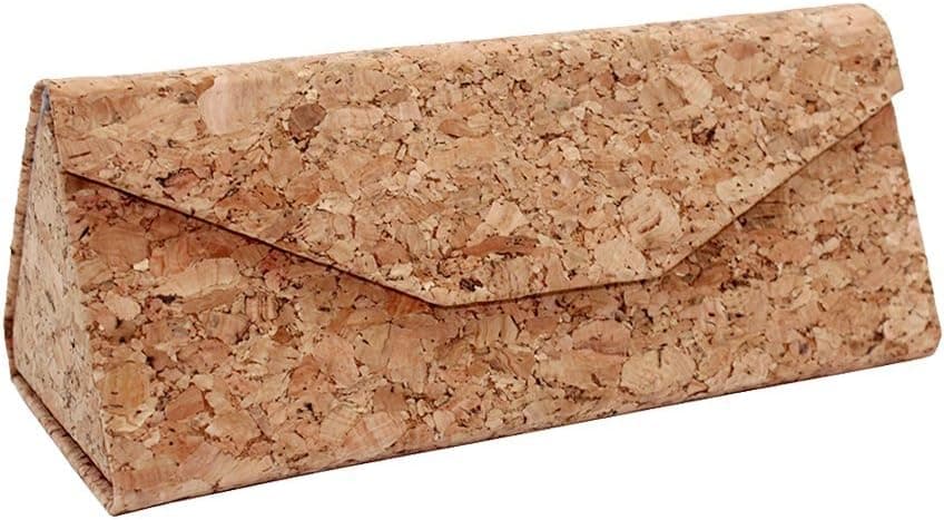 boshiho ECO-Friendly Natural Cork Sunglasses Box Foldable Triangle Sun Glasses Case Eyeglass Holder Case Jewelry Box Case (Cork)