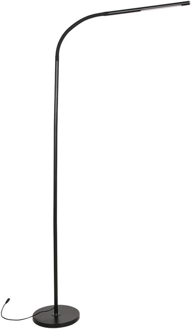 LED Reading Floor Lamp - 4 Color Modes 6W Low Impact Lighting, Low Consumption Brightness Stepless Dimming, with Flexible Gooseneck - Great Reading Floor Light