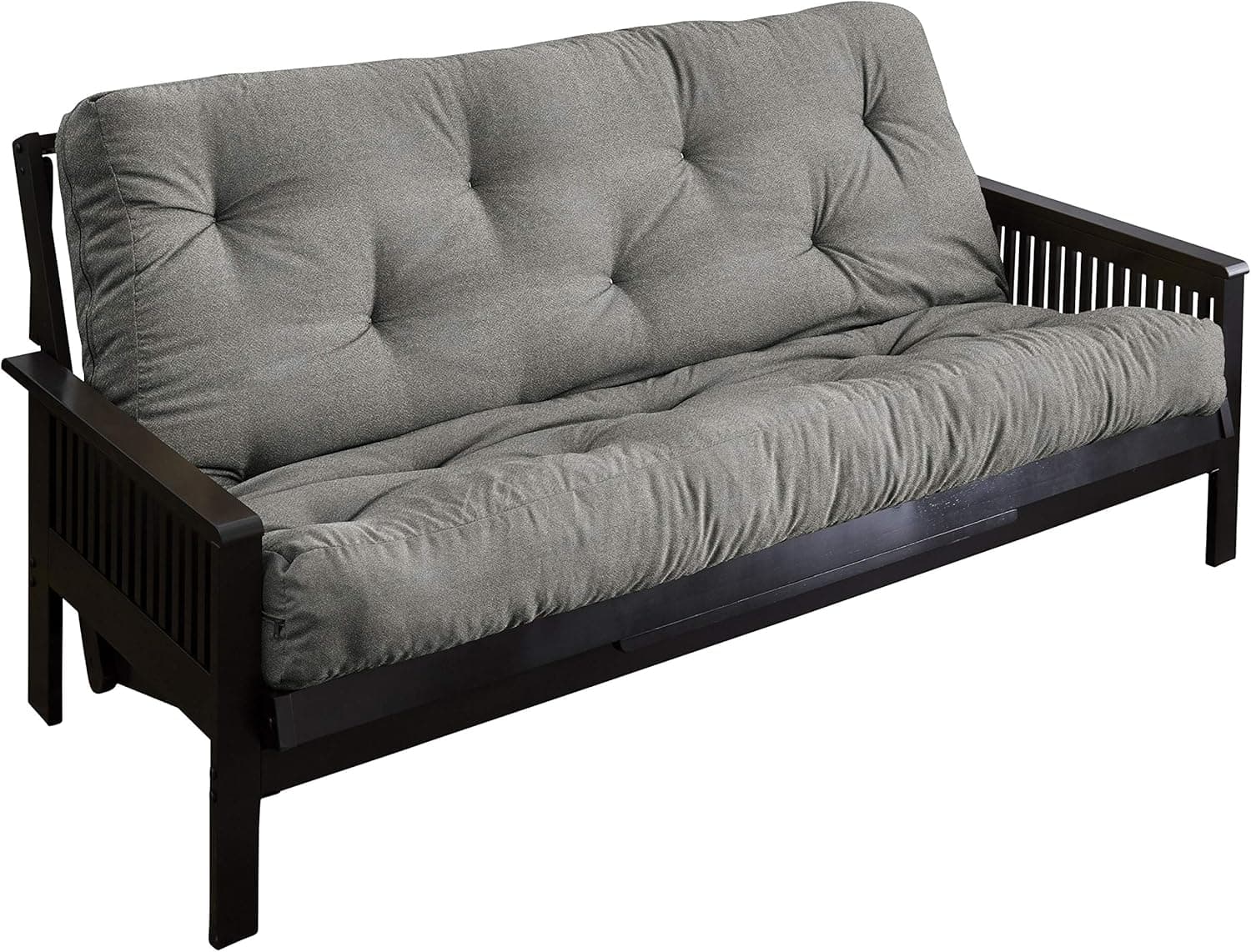 Trupedic x Mozaic - 10 inch Full Size Pocket Coil Futon Mattress (Frame Not Included) | Textured Julip Gray | Great for Kid's Rooms or Guest Areas - Many Color Options
