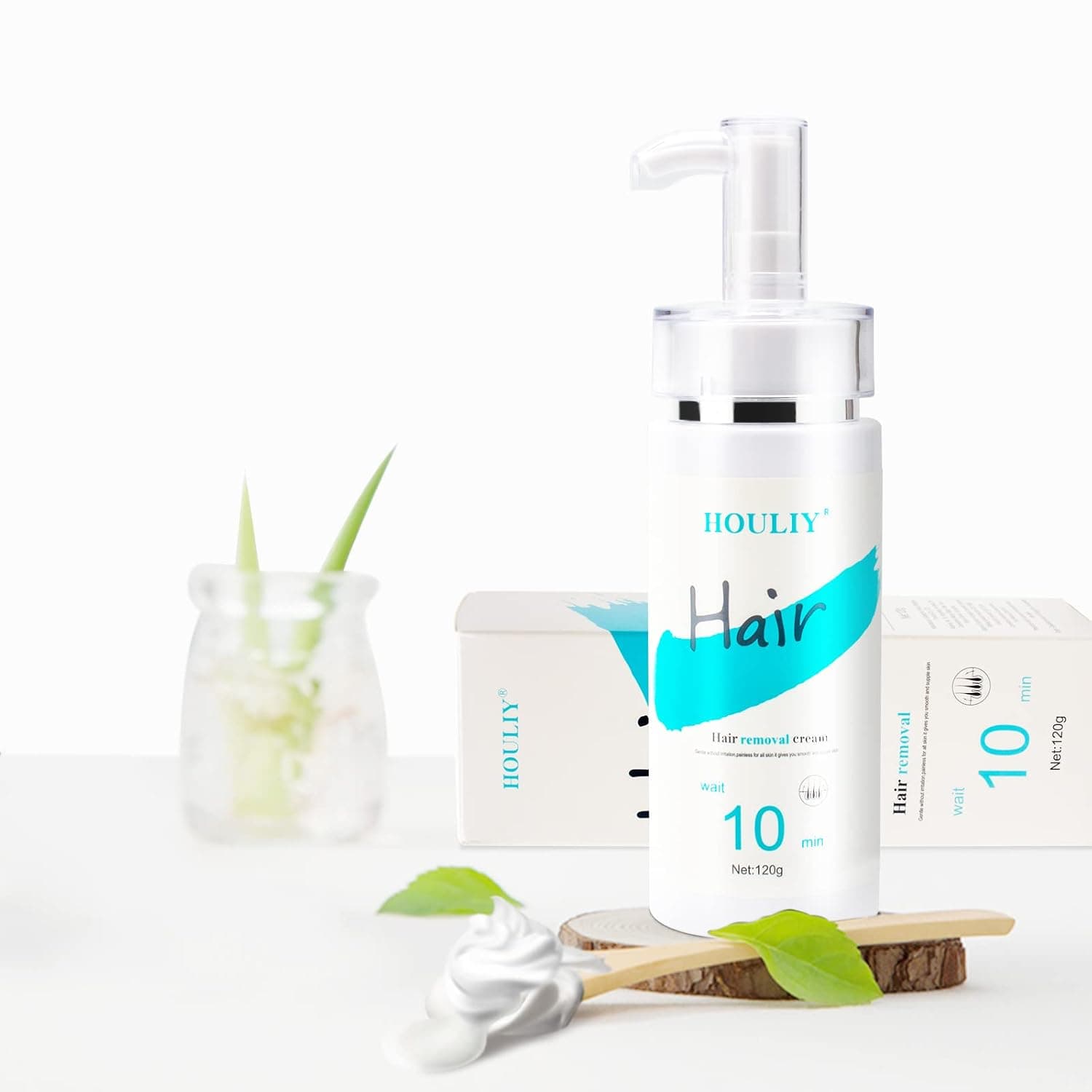 HOULIY Hair Removal Cream - Newest Effective & Painless & Non-Irritating Moisturizing Depilatory Cream for Women & Men gentle effectively removes hair，For Body Root Arms Leg Bikini Pubic Vaginial skin 120g