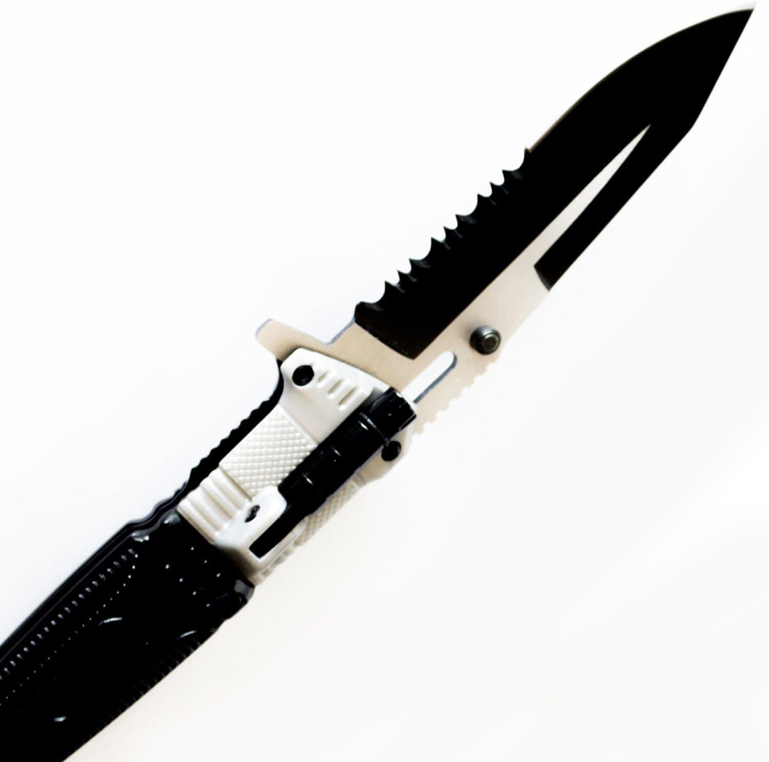 Best Military Folding Spring Assisted Pocket Knife - Bright LED Light Built in! - Perfect for Hunting, Survival, & Camping