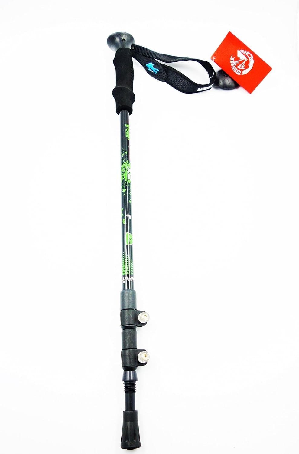 Trekking Hiking Sticks Poles Alpenstock Adjustable Anti Shock Walking mountaineering (Black)