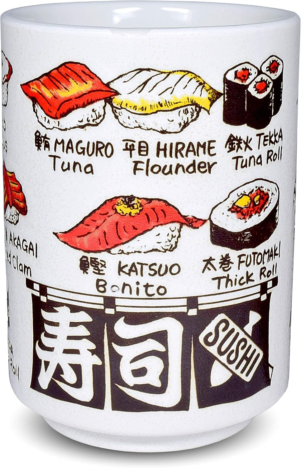 Japanese Yunomi Sushi Tea Cup Mino Ware, Sushi Print