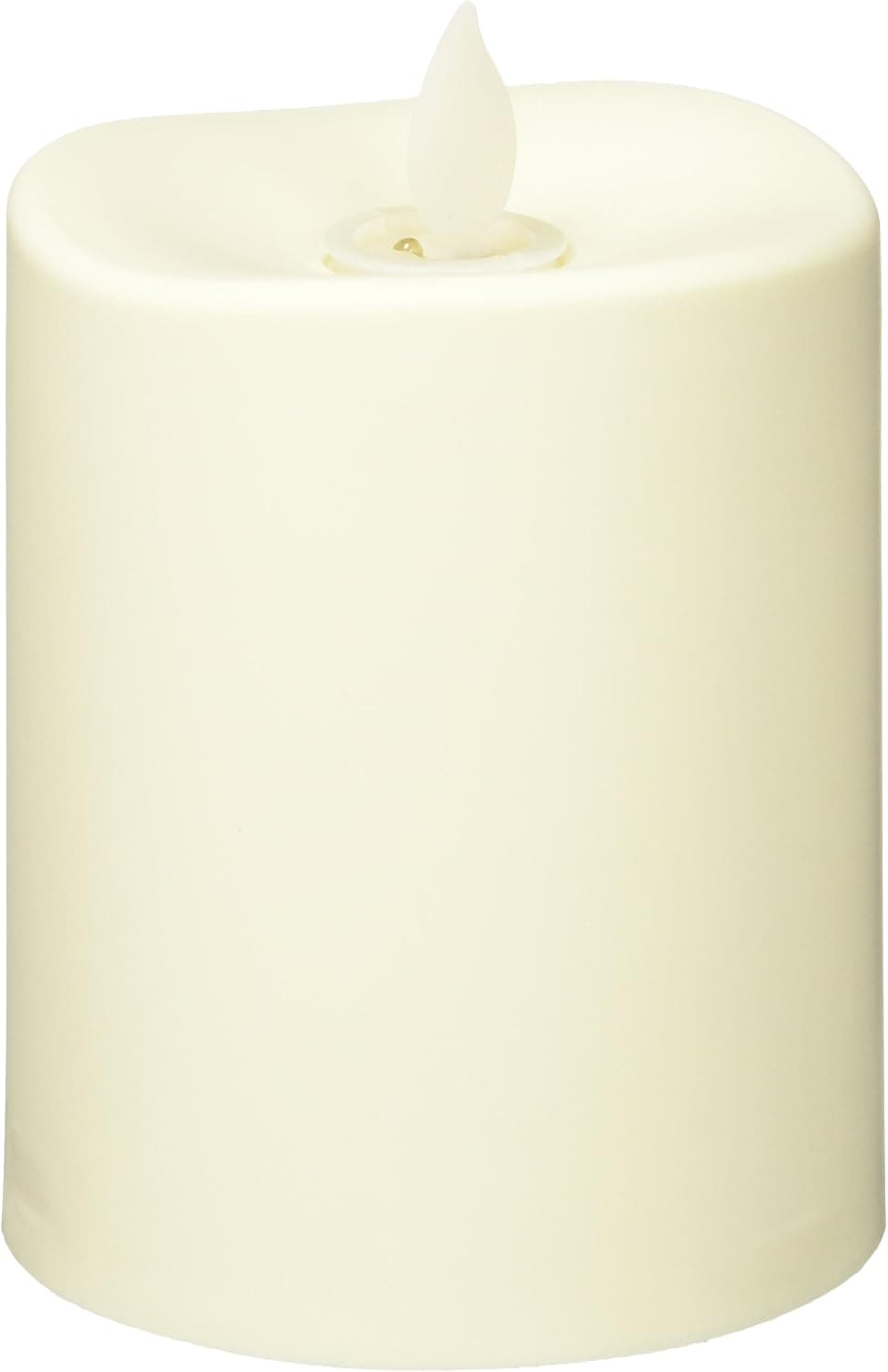 The Gerson Company 3" D x 4" H Indoor-Outdoor Resin Weather Resistant Wavy Edge Candle with Motion Flame 360(R) Technology
