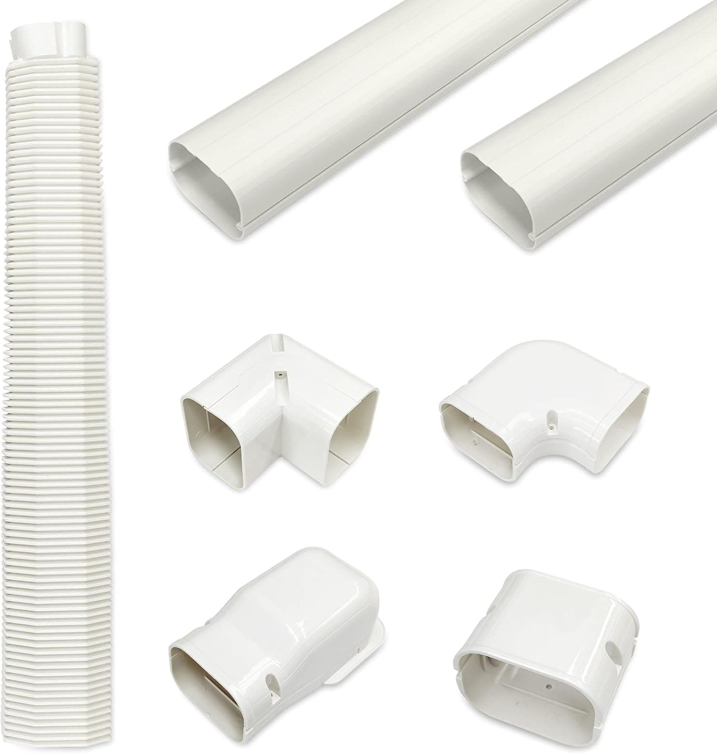 LILIJIA 3" 8Ft Decorative PVC Line Set Cover Kit for Mini Split Air Conditioners and Heat Pumps