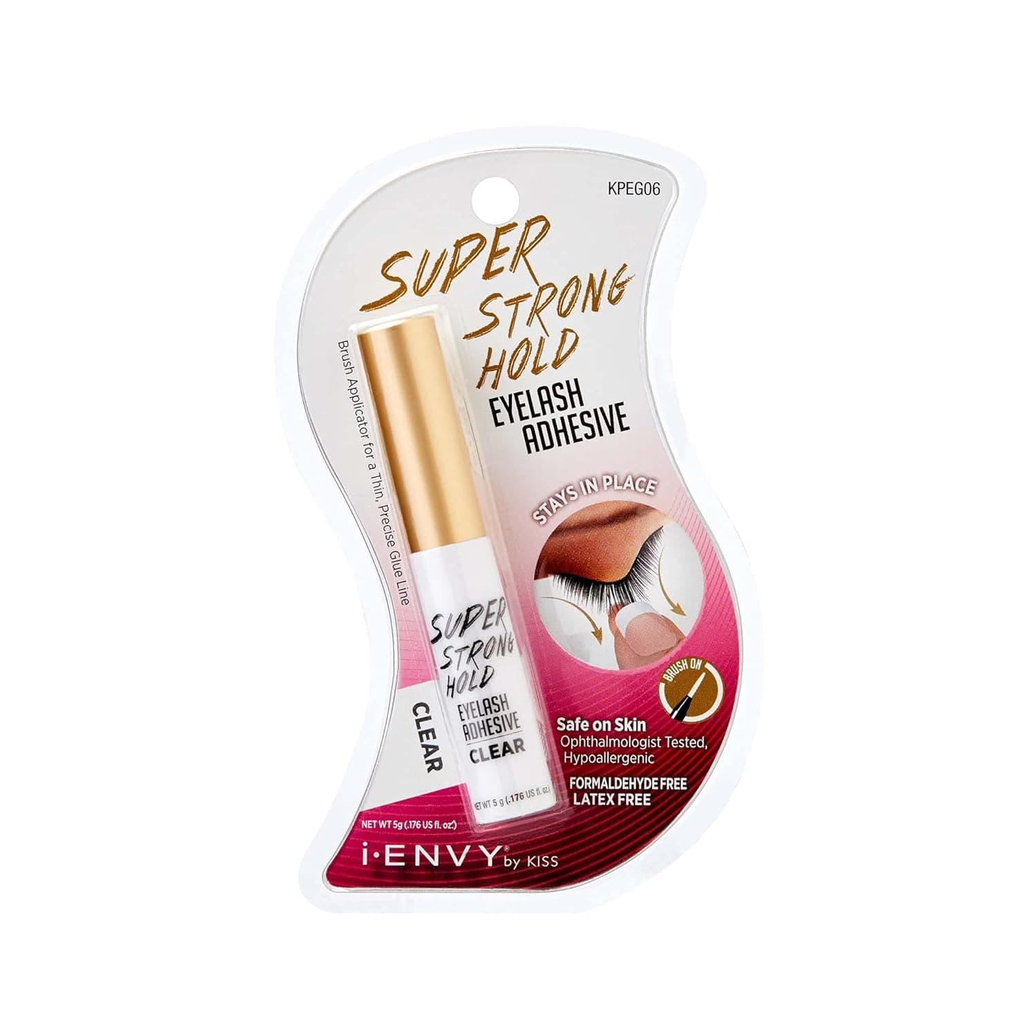 i-Envy by KISS Super Strong Eyelash Adhesive Clear KPEG06 Brush On Latex Free