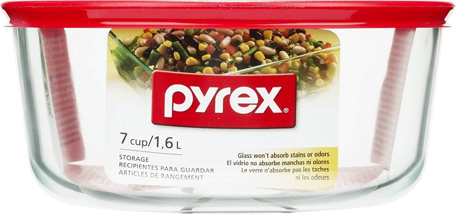 PYREX ROUND W/LID 7CUP by PYREX MfrPartNo 1075429