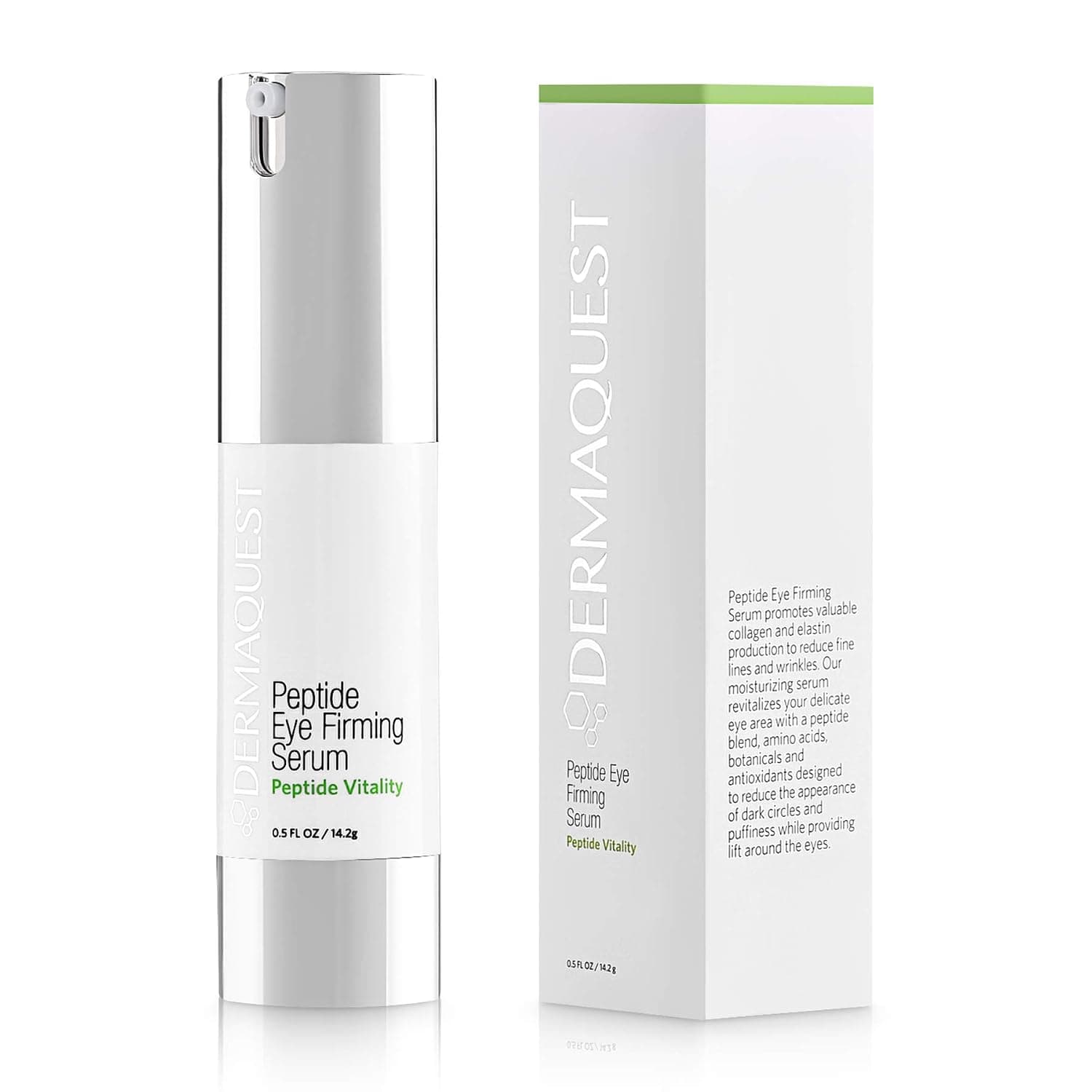 DermaQuest Peptide Vitality Anti Aging Eye Serum - Fine Lines & Wrinkle Remover - Reduce Dark Circles, Puffiness, Under Eye Bags (0.5 oz)