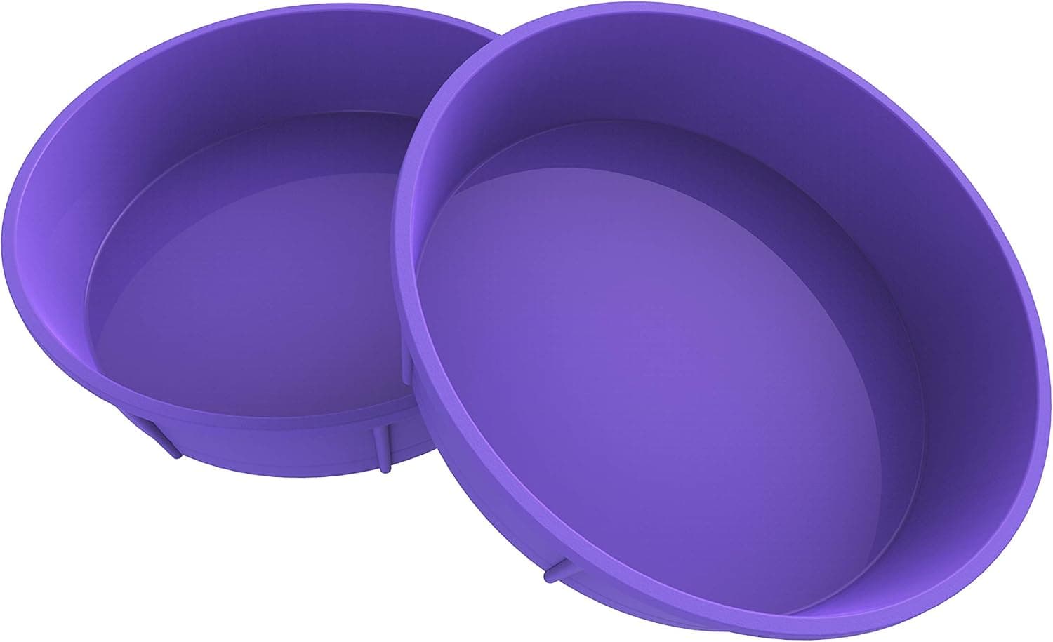 Bakerpan Silicone Round Cake Pan, Non Stick Round Bread and Cake Mold, 7.75 Inch Cake Pans for Baking, Purple - Set of 2