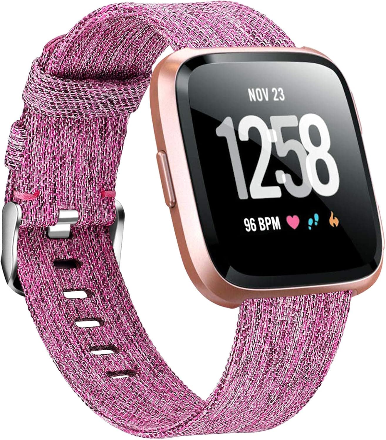 Welltin Bands Compatible with Fitbit Versa/Fitbit Versa 2/Fitbit Versa Lite for Women Men, Breathable Woven Fabric Strap, Quick Release, Adjustable Replacement Wristband for Fitbit Versa Smart Watch