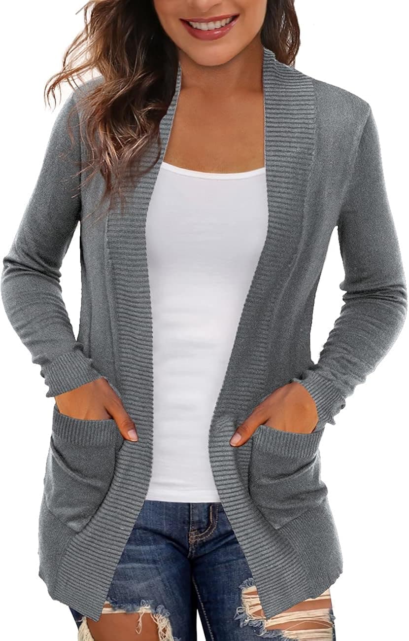 REDHOTYPE Women's Cardigans with Pockets Casual Lightweight Open Front Cardigan Sweaters for Women (S-2XL)