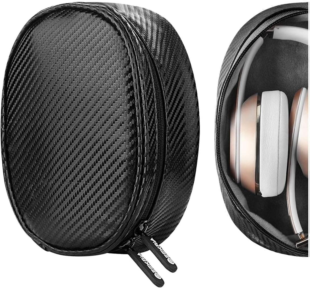 Geekria Headphone Pouch Compatible with Beats Studio, Studio 3, Solo 3, Solo 2, Solo HD Case, Replacement Protective Travel Carrying Bag with Cable Storage (Black)