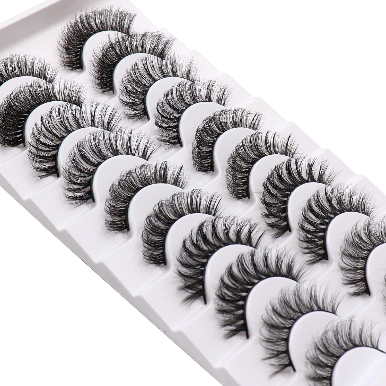 Veleasha Eyelashes 10 Pairs Russian Strip Lashes 5 Styles Mix Pack D Curl False Eyelashes for Eye Makeup (D06-H)