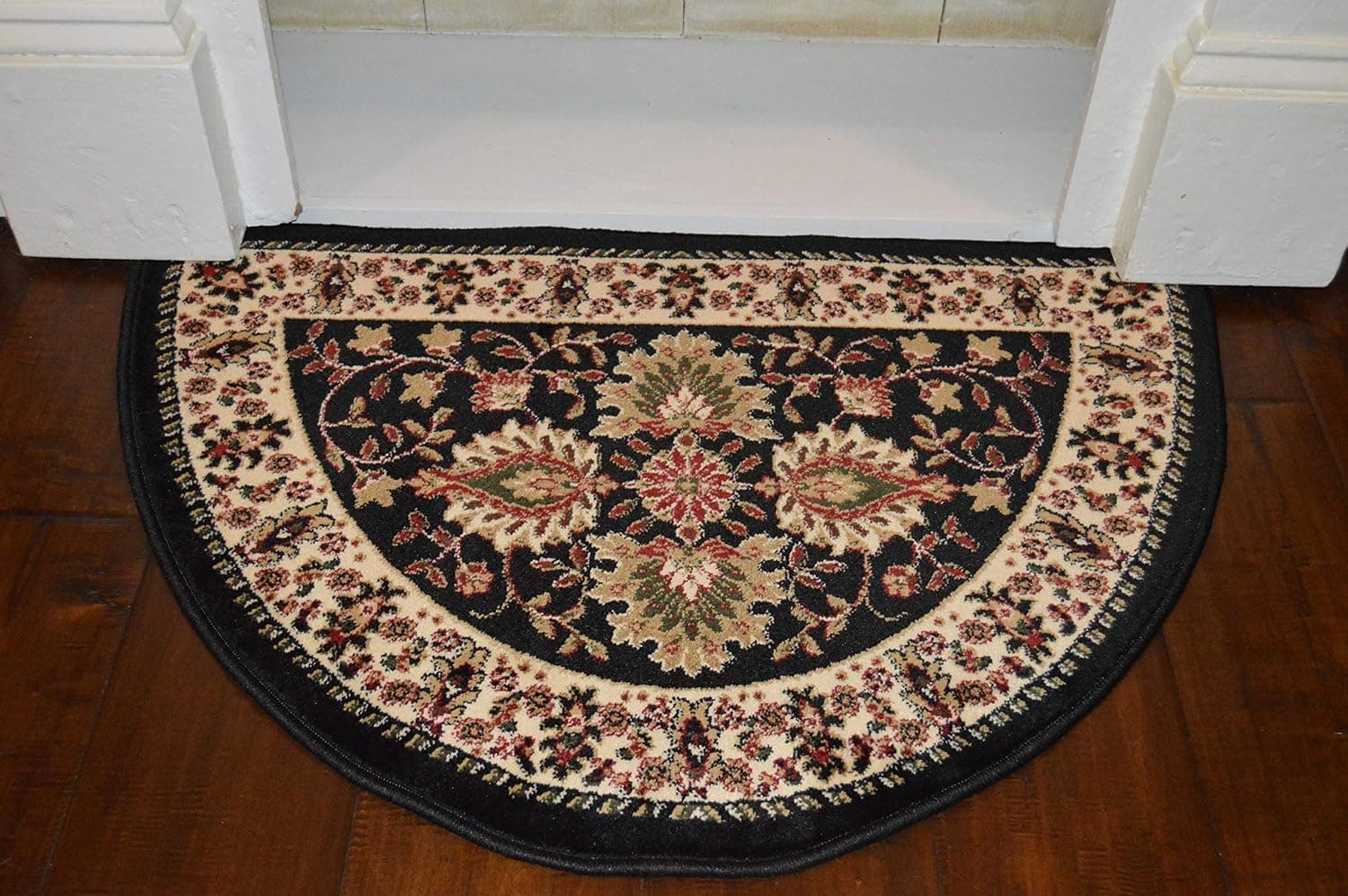 Great American Distributors Hearth Slice Fireplace Rug - Log Cabin Decor, Kitchen Carpet, Accent Rug, for Wood Floors, Fire Resistant Mat, Traditional Design, Black, Beige, 2'2" x 3'3"